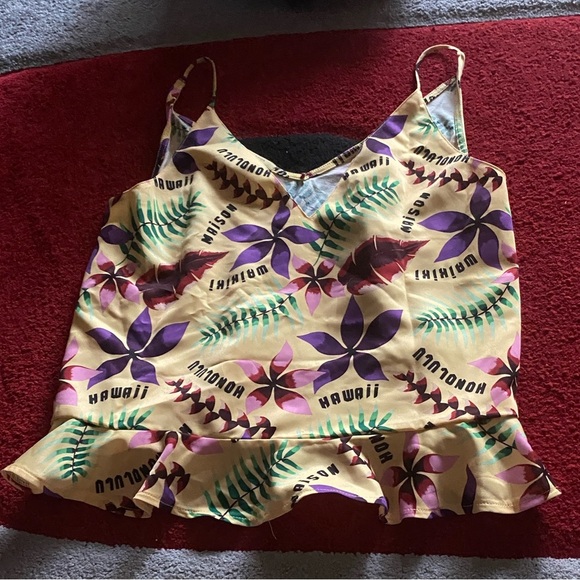 SCOTCH & SODA Peplum Tank Top Floral Print V-Neck Camisole Top size M - Picture 4 of 4